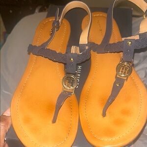 Tommy Hilfiger Navy and Tan Sandals